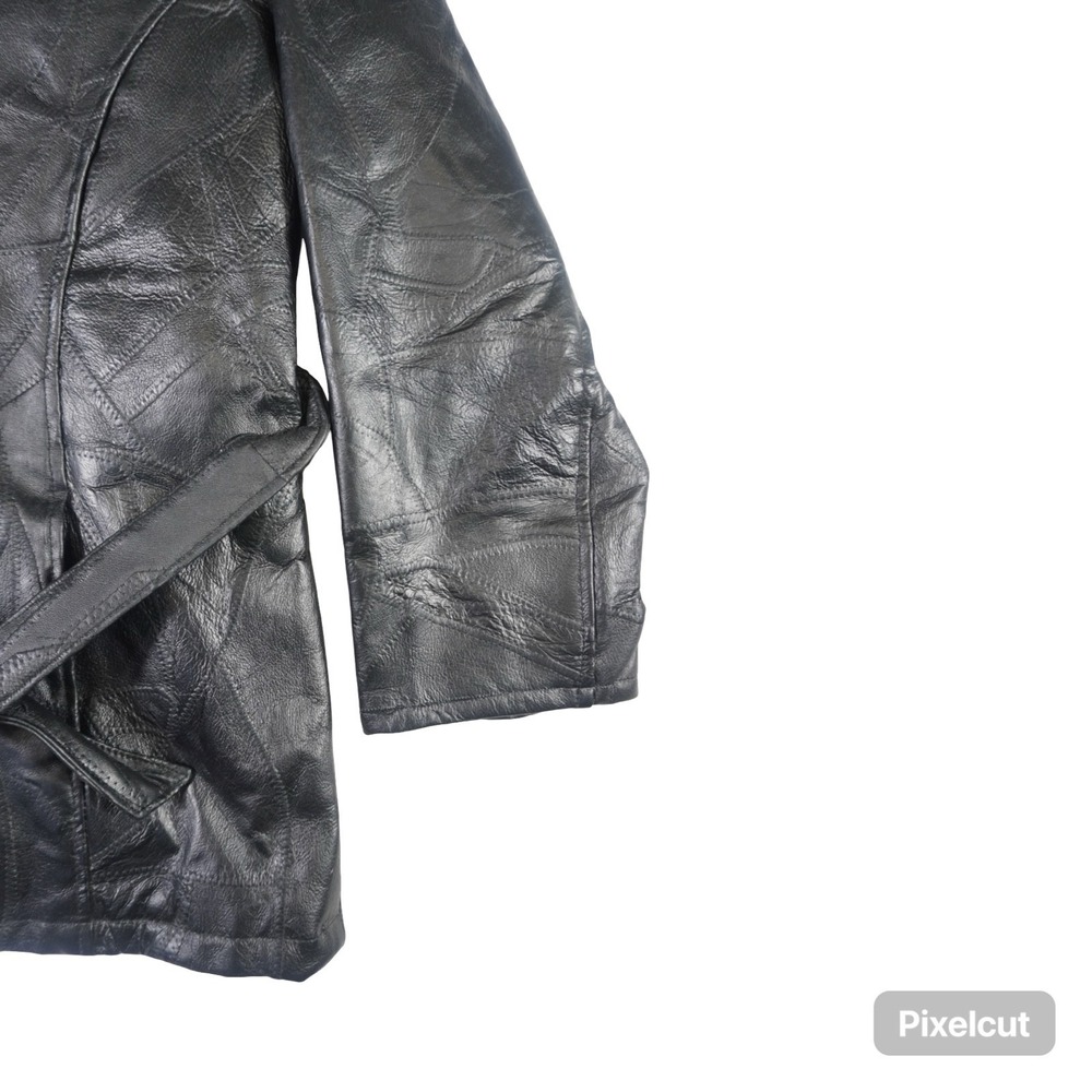 Leather Works Jacket‎ Womens XL Black Full Zip Long Sleeve Belted Waist Outdoor - Picture 3 of 10